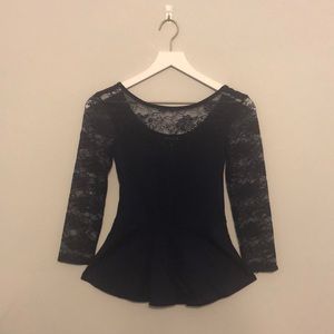 Express XS Peplum Lace Top